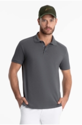 Polo Piquet Melange Easa Classic Chumbo Mescla
