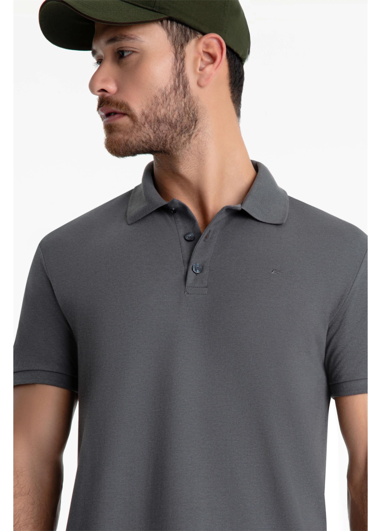 Polo Piquet Melange Easa Classic Chumbo Mescla