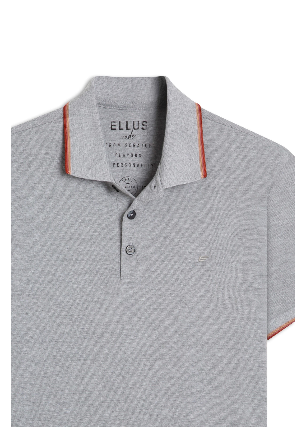 Polo Piquet Melange Easa Classic Cinza
