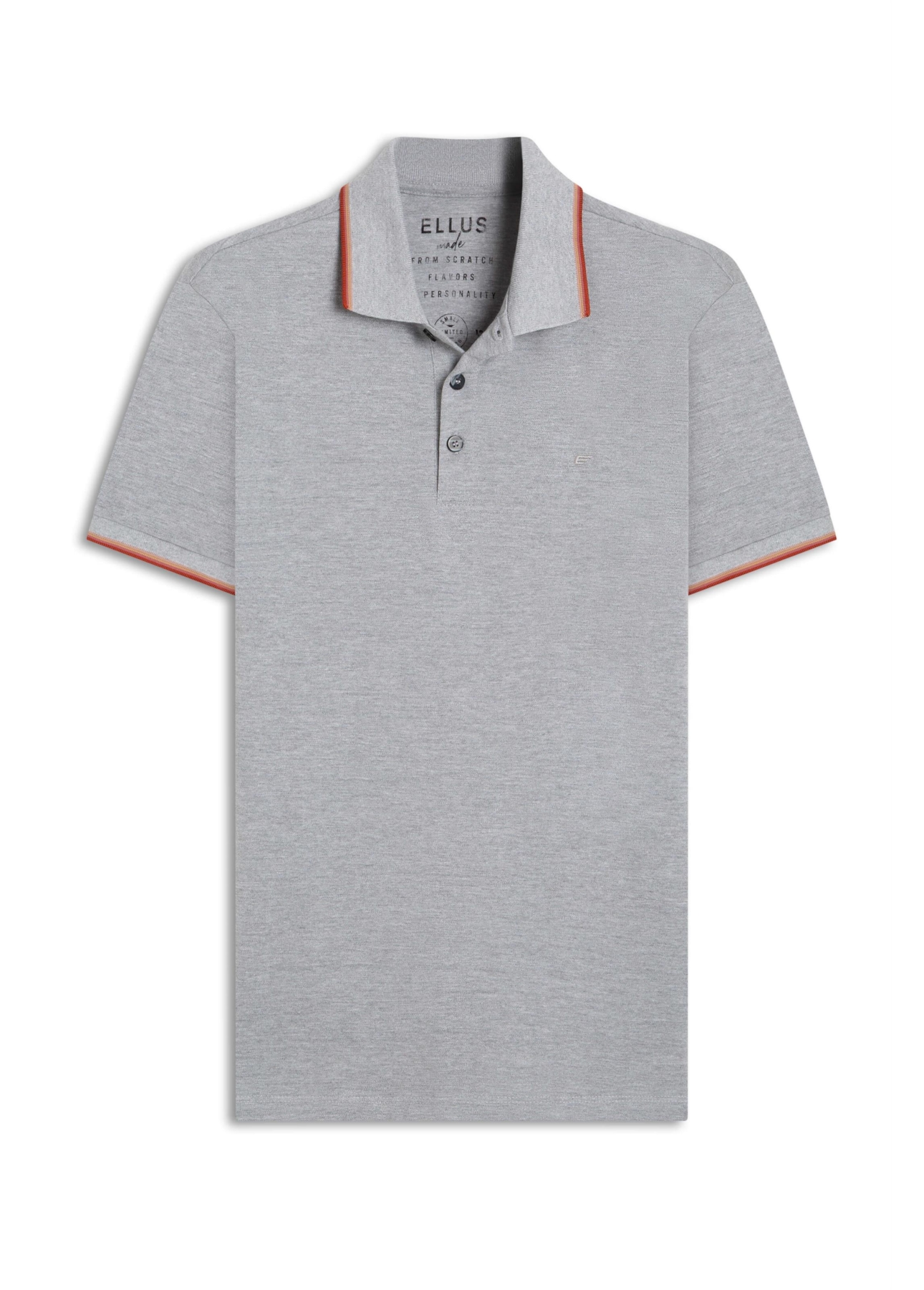 Polo Piquet Melange Easa Classic Cinza