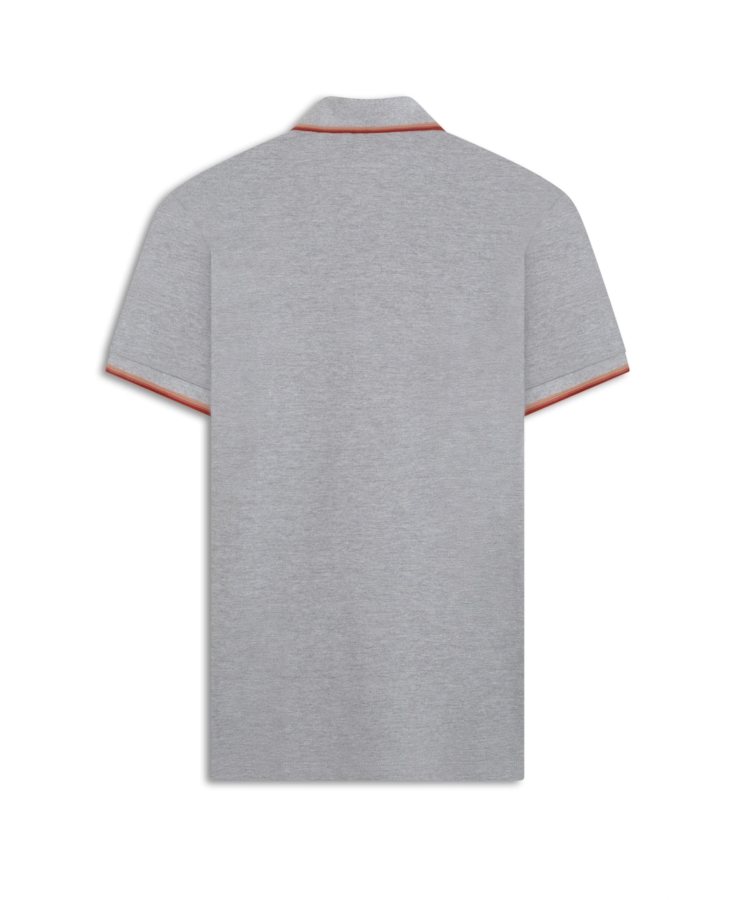 Polo Piquet Melange Easa Classic Cinza