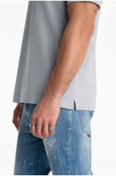 Polo Piquet Melange Easa Classic Cinza Mescla