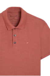 Polo Piquet Melange Easa Classic Goiaba Mescla