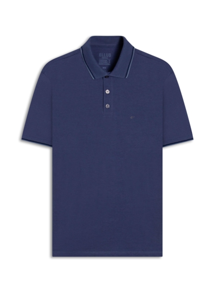 Polo Piquet Melange Easa Classic Navy Blue