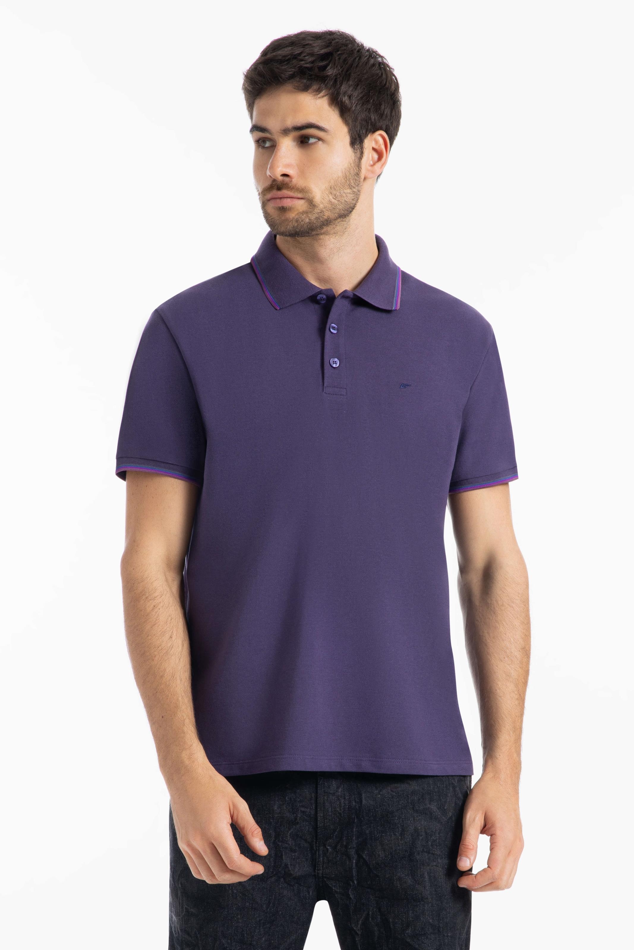 Polo Piquet Melange Easa Classic Old Purple