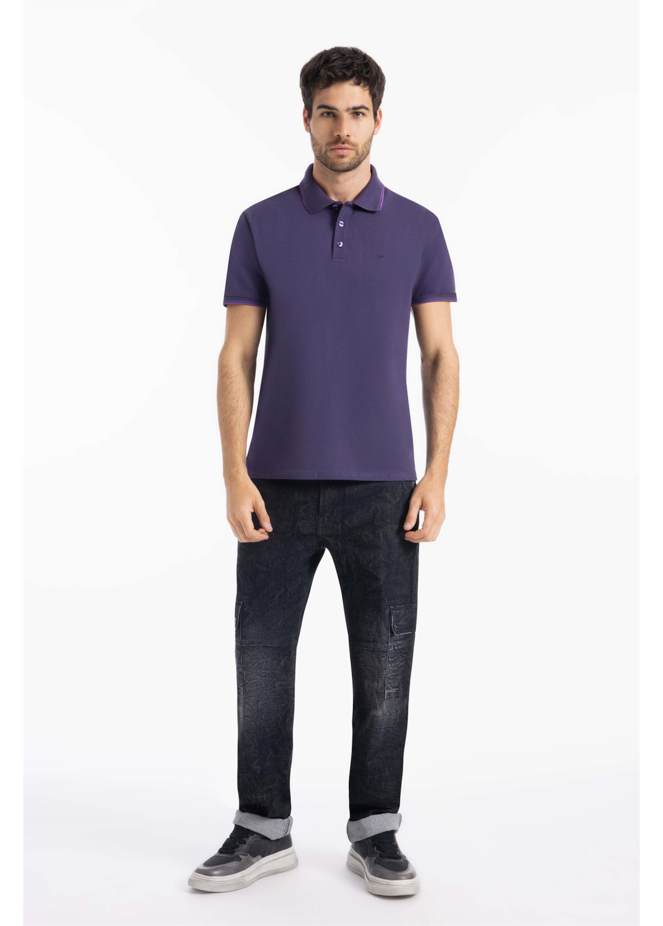 Polo Piquet Melange Easa Classic Old Purple