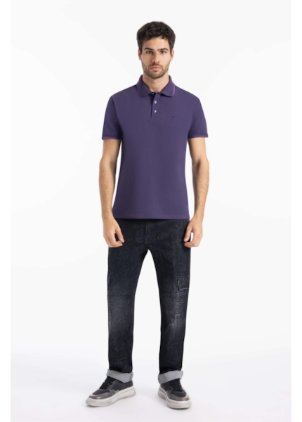 Polo Piquet Melange Easa Classic Old Purple