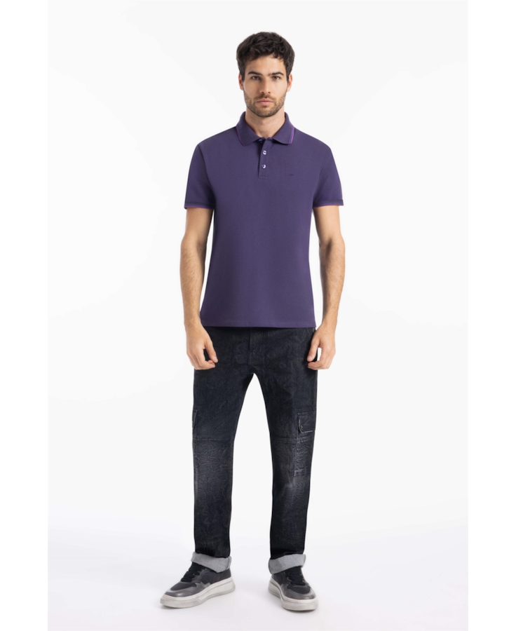Polo Piquet Melange Easa Classic Old Purple