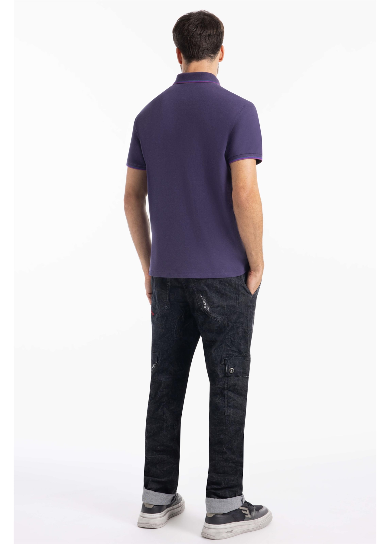 Polo Piquet Melange Easa Classic Old Purple