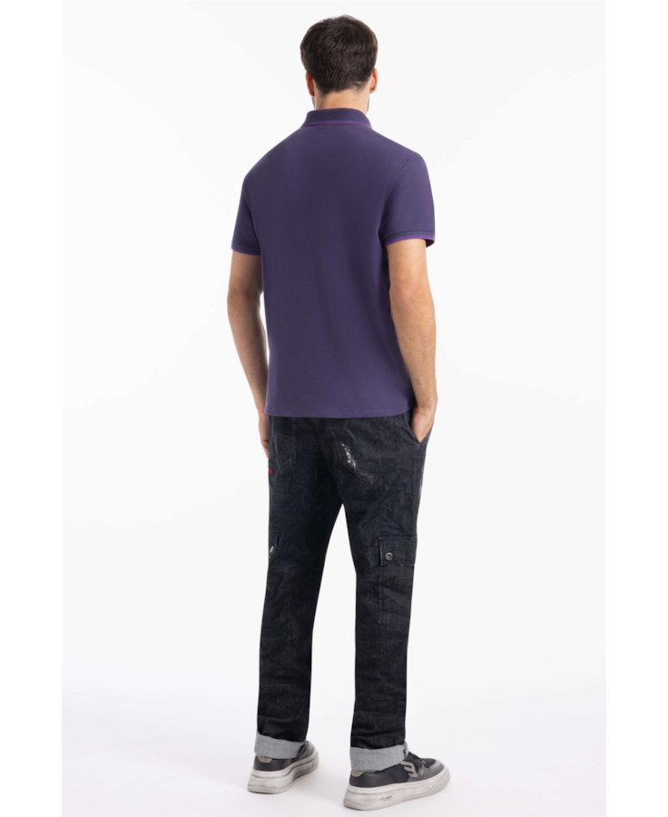 Polo Piquet Melange Easa Classic Old Purple