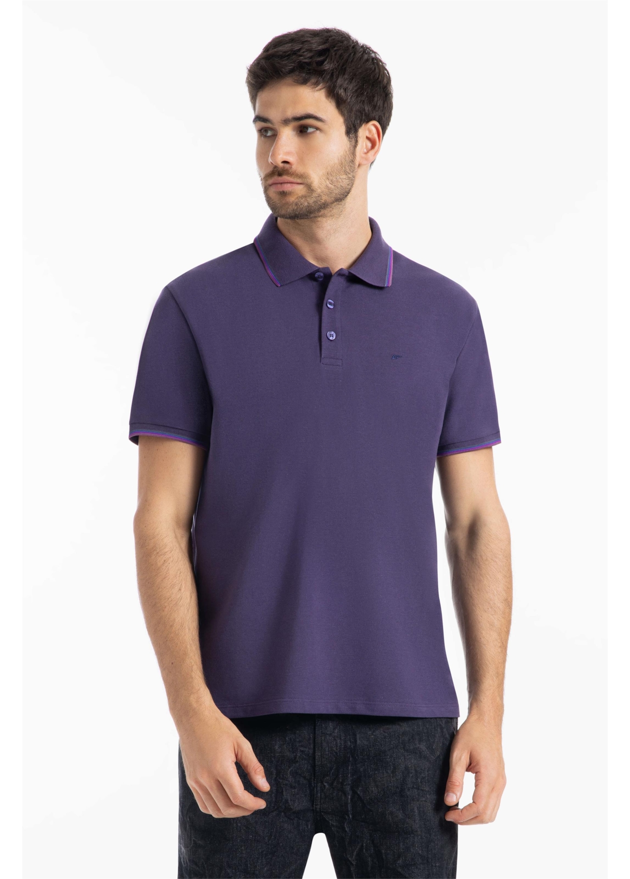 Polo Piquet Melange Easa Classic Old Purple