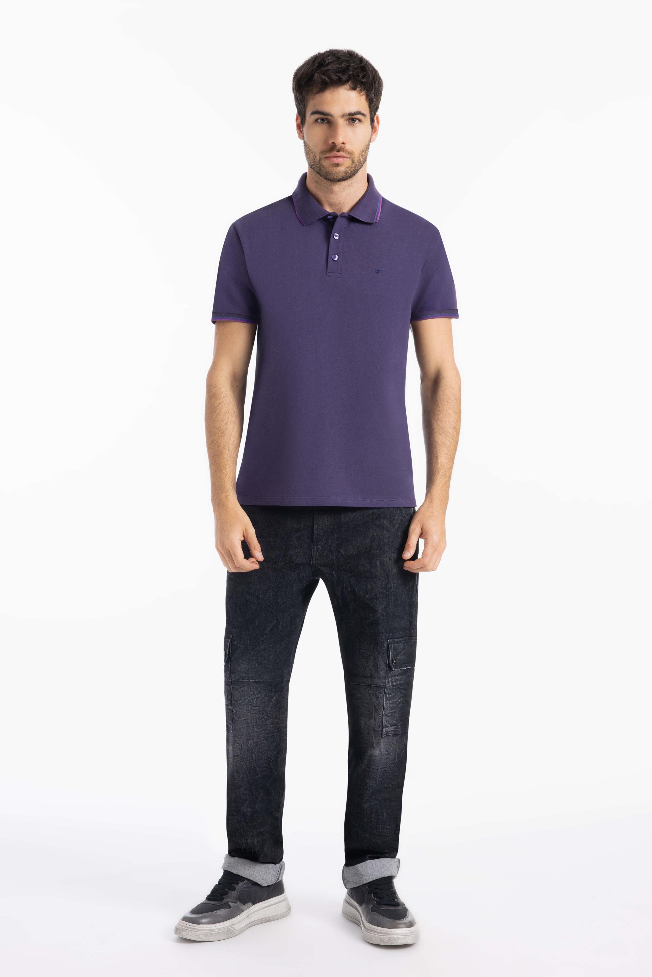 Polo Piquet Melange Easa Classic Old Purple