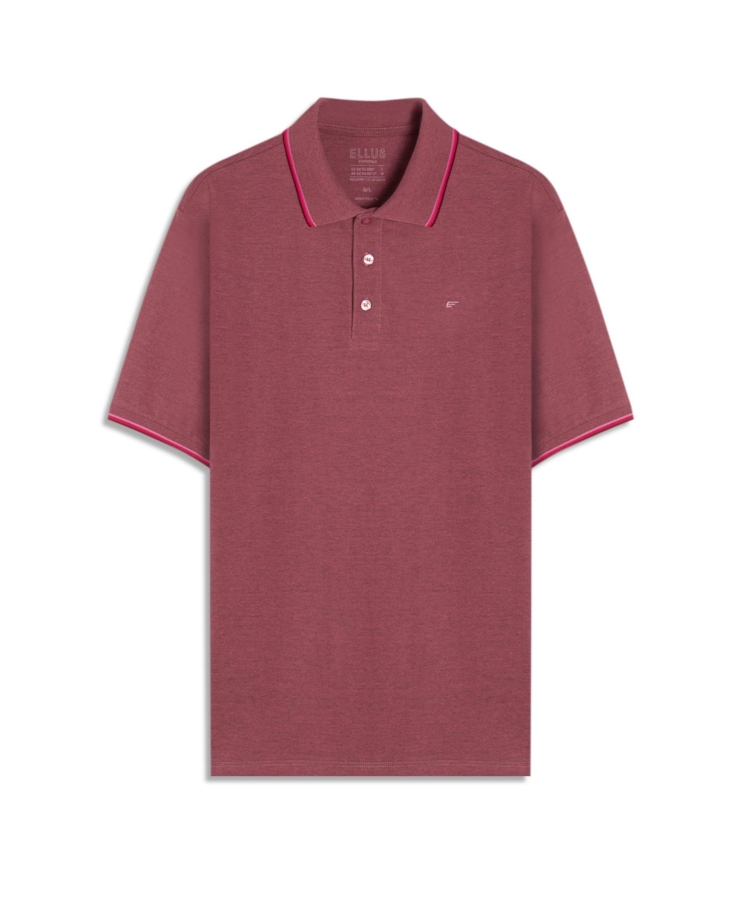 Polo Piquet Melange Easa Classic Rosa Mescla