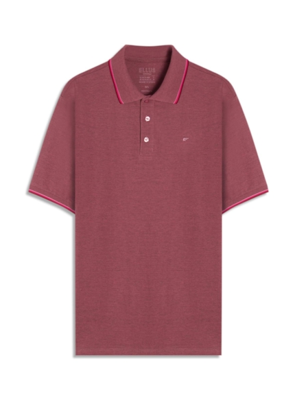 Polo Piquet Melange Easa Classic Rosa Mescla