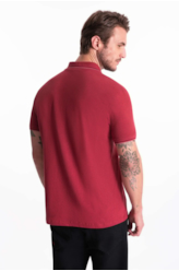 Polo Piquet Melange Easa Classic Vermelho