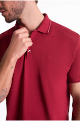 Polo Piquet Melange Easa Classic Vermelho
