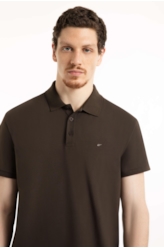 Polo Piquet Melange Easa Marrom