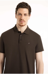 Polo Piquet Melange Easa Marrom