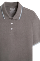 Polo Piquet Melange Frisos Chumbo Mescla