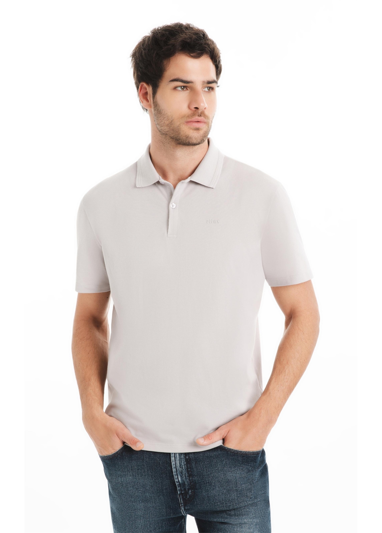 Polo Piquet Nervura Classic Azul Seco