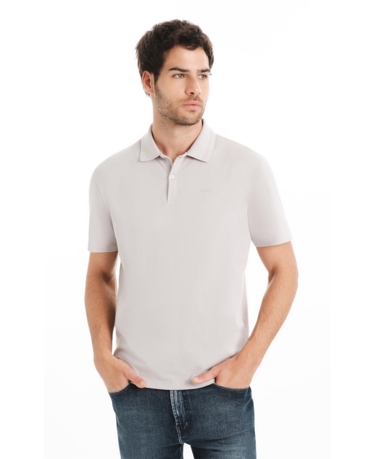 Polo Piquet Nervura Classic Azul Seco