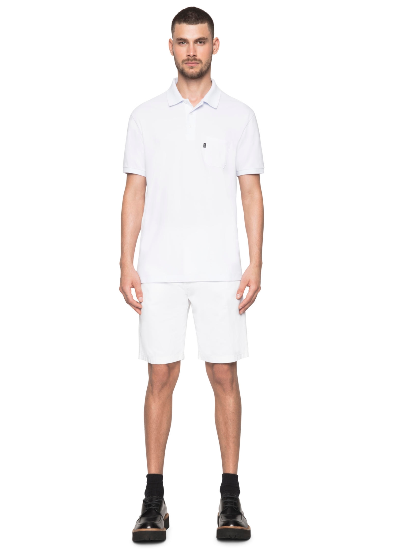 Polo Piquet Pocket Classic Mc Branco