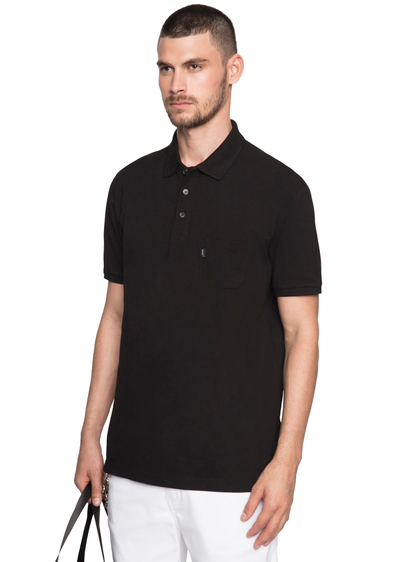 Polo Piquet Pocket Classic Mc Preto