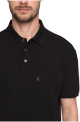 Polo Piquet Pocket Classic Mc Preto