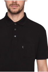 Polo Piquet Pocket Classic Mc Preto