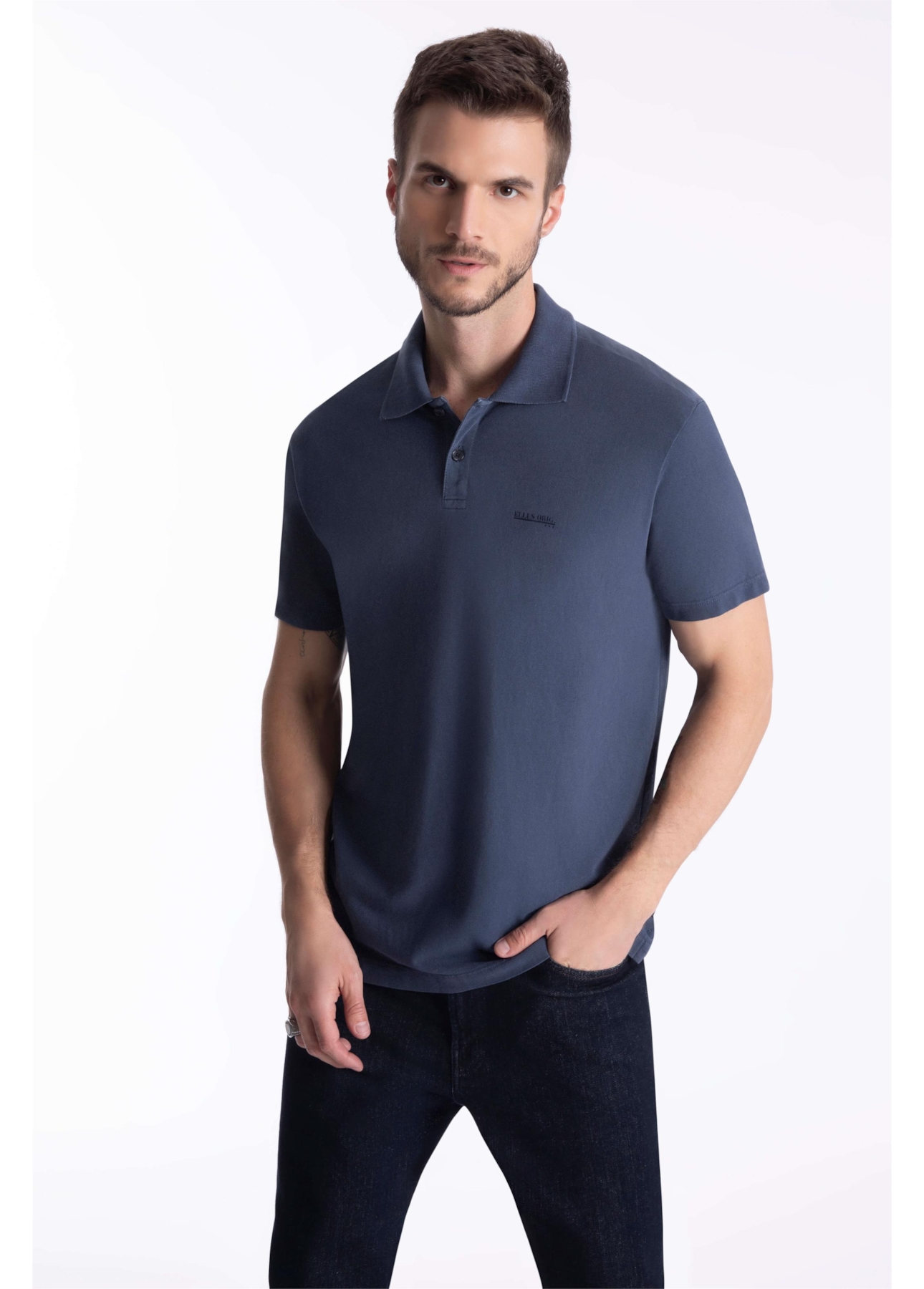 Polo Piquet Washed Ellus Dark Navy