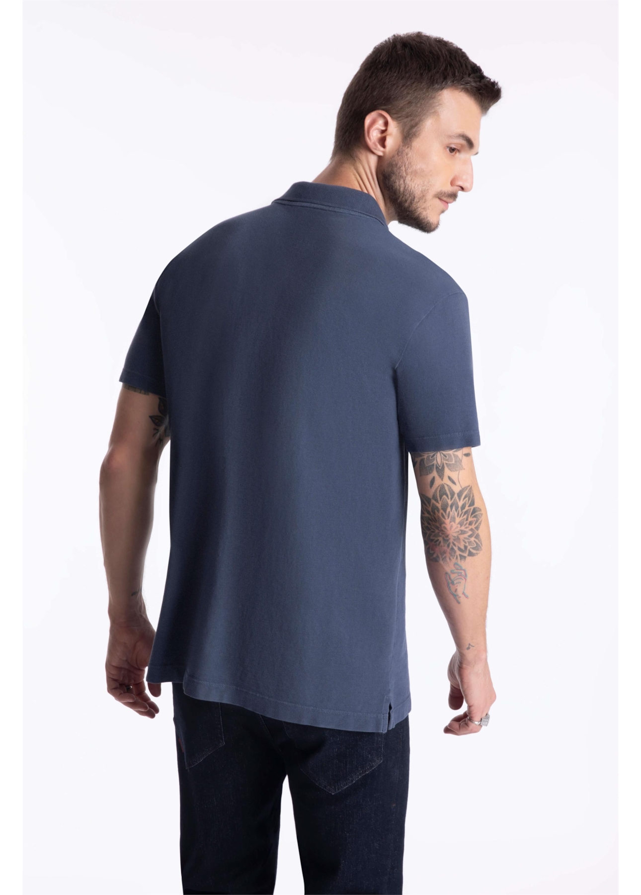 Polo Piquet Washed Ellus Dark Navy