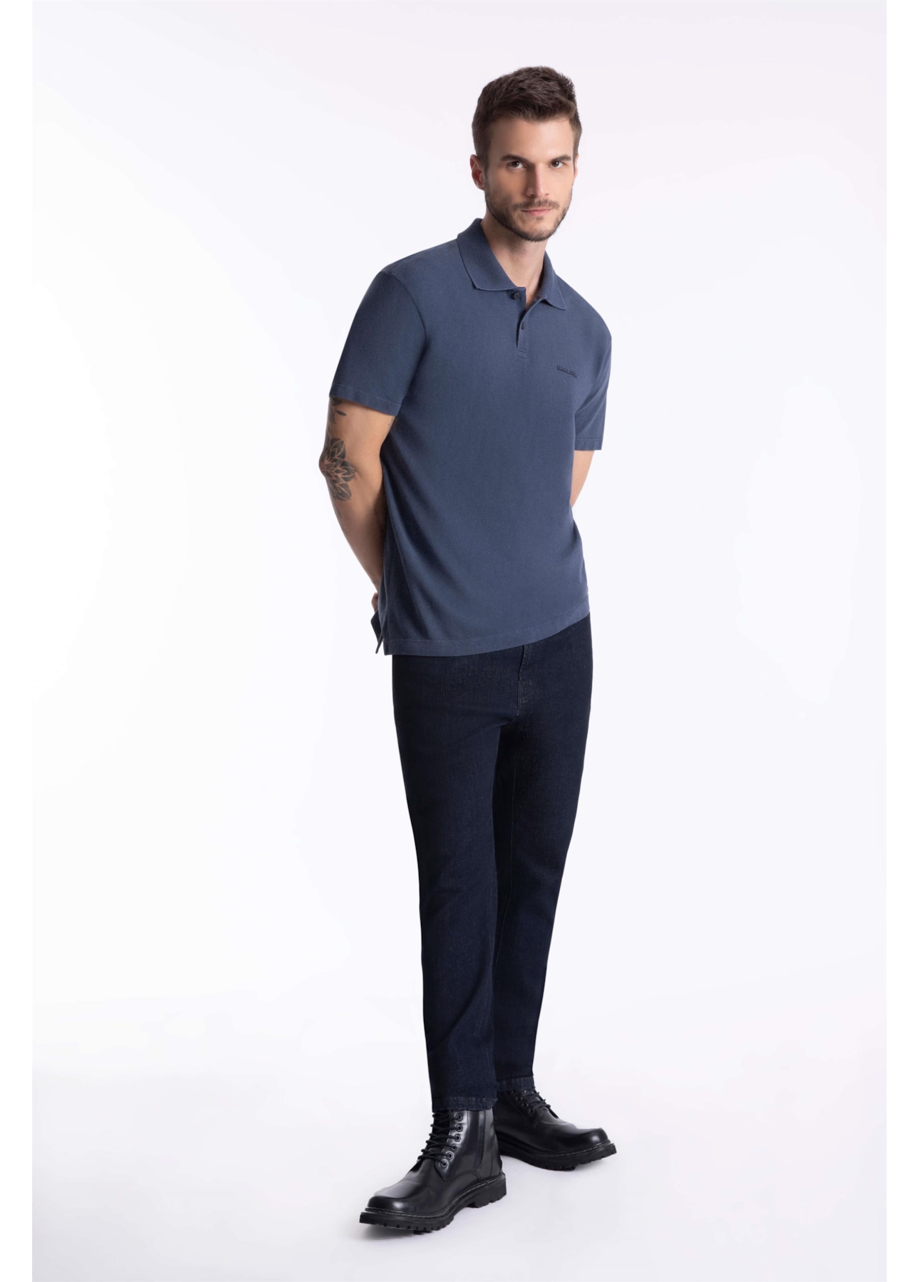 Polo Piquet Washed Ellus Dark Navy