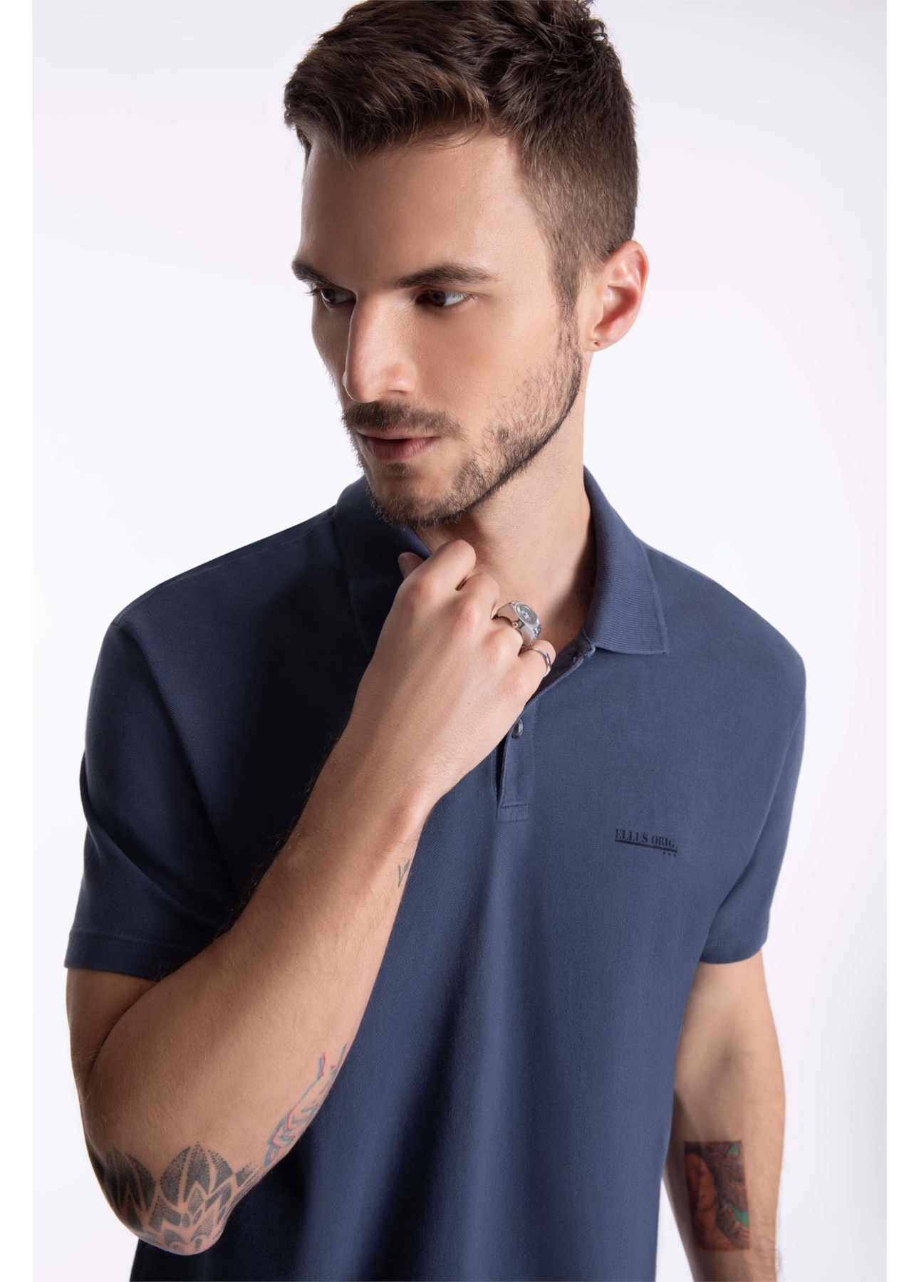 Polo Piquet Washed Ellus Dark Navy