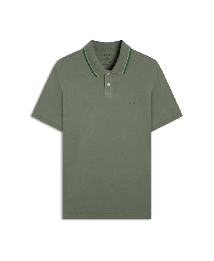 Polo Piquet Washed Ellus Frisos Classic Verde Army