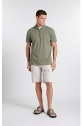 Polo Piquet Zipper Verde Army