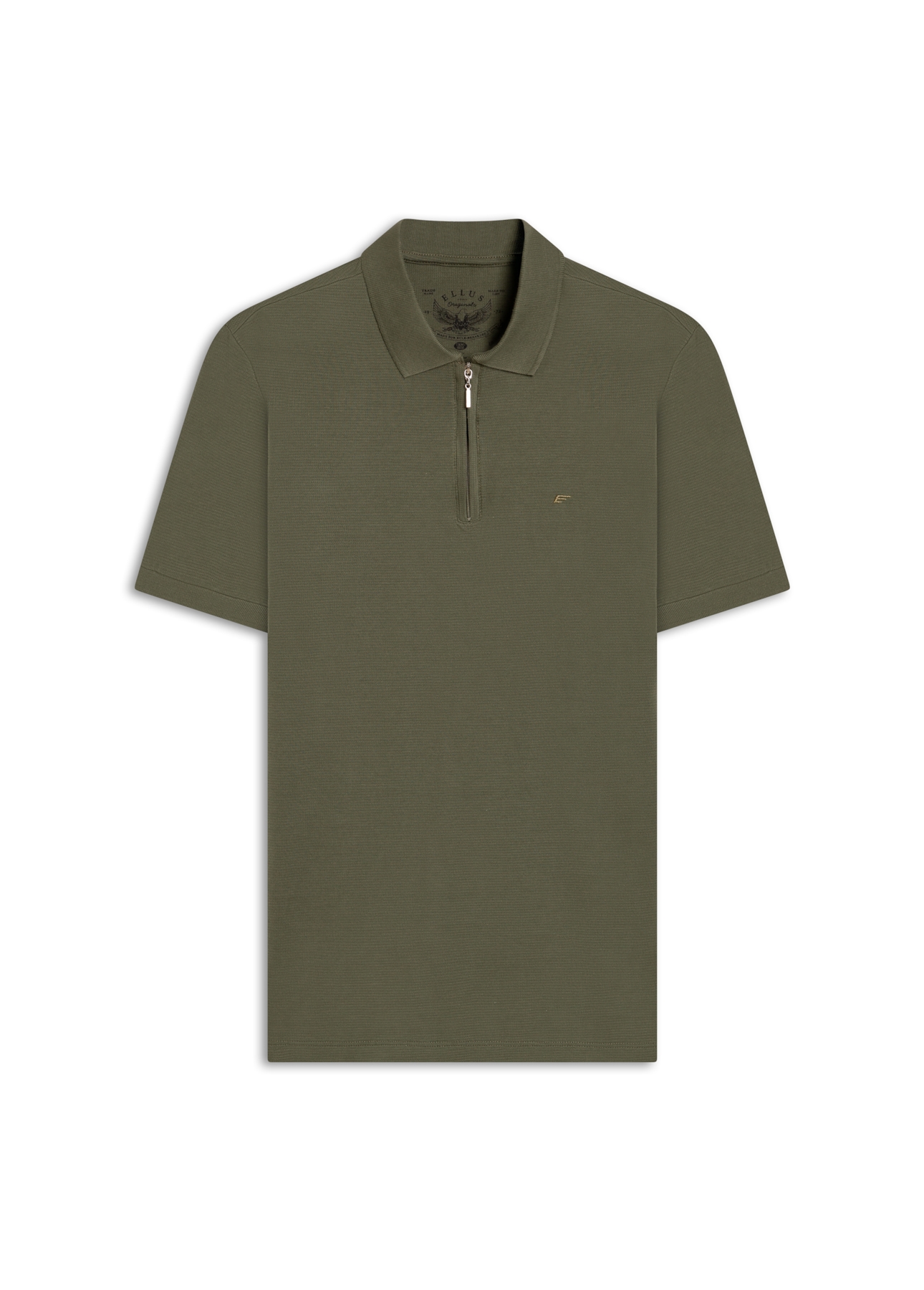 Polo Piquet Zipper Verde Army