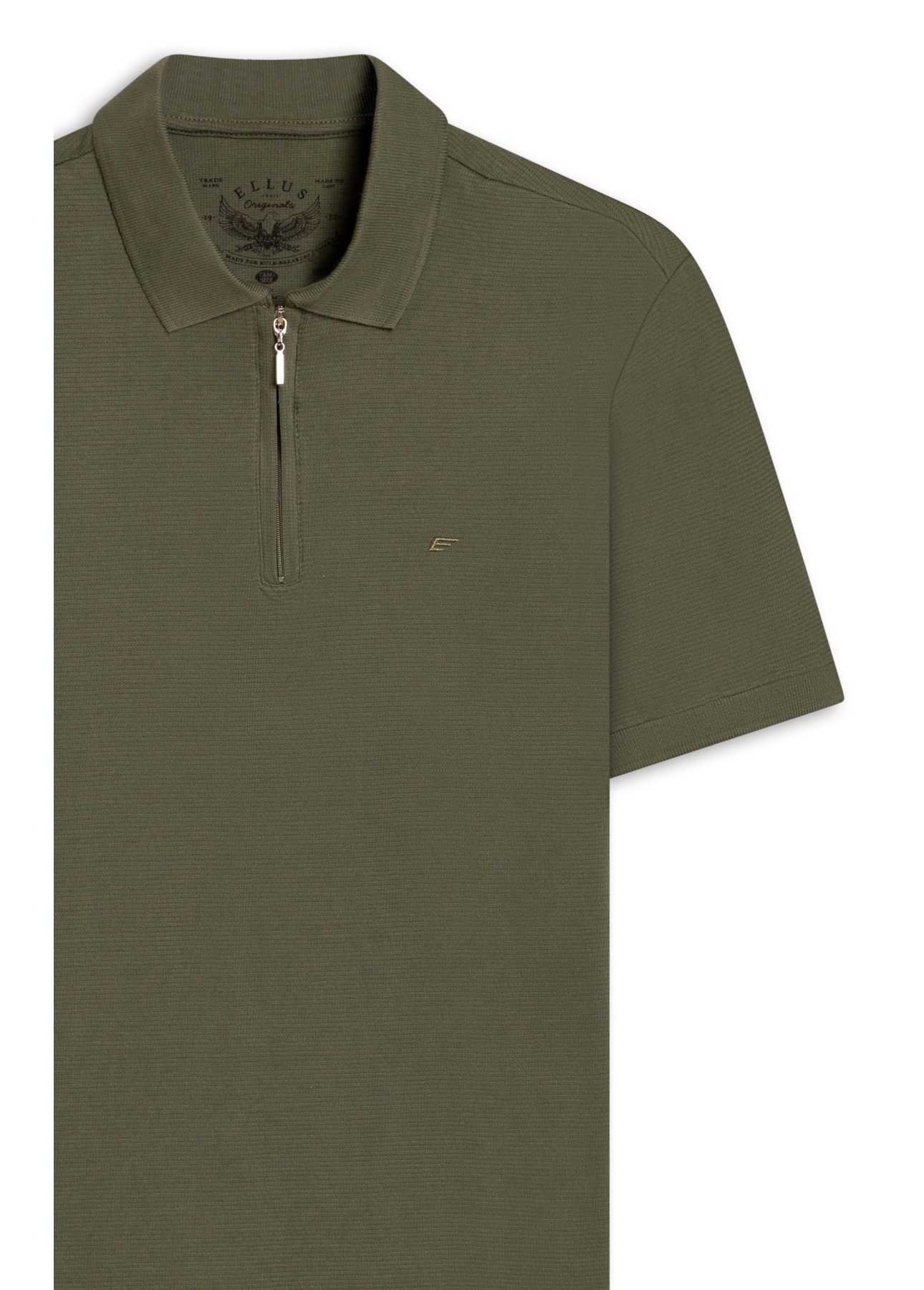 Polo Piquet Zipper Verde Army