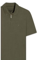 Polo Piquet Zipper Verde Army