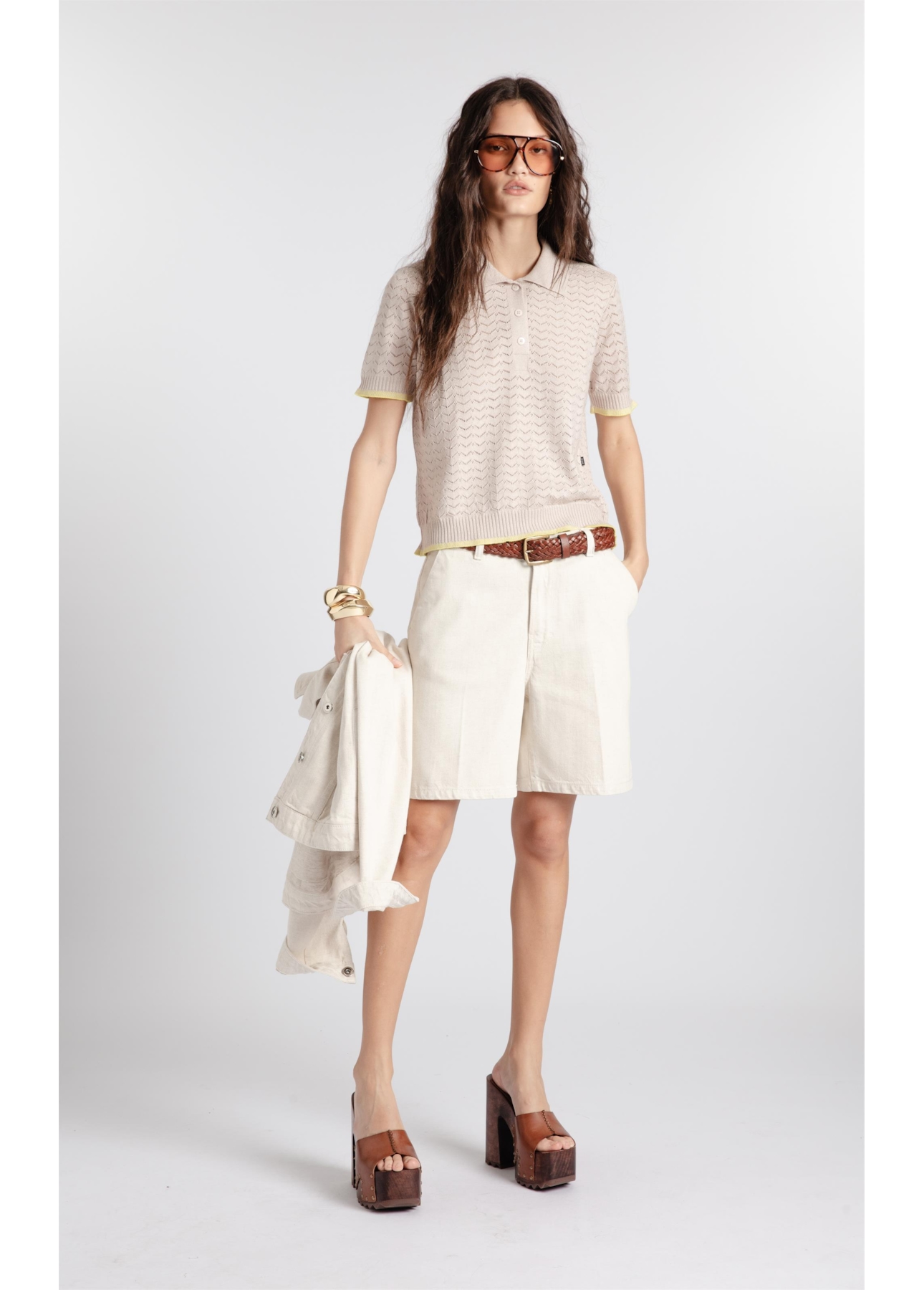 Polo Power Knit Piping Natural