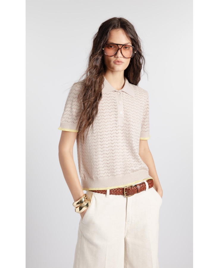 Polo Power Knit Piping Natural
