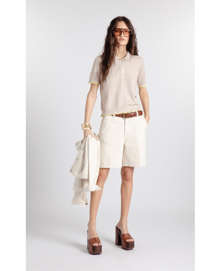 Polo Power Knit Piping Natural