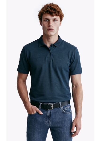 Polo Rib Fine Ellus Classic Petroleo