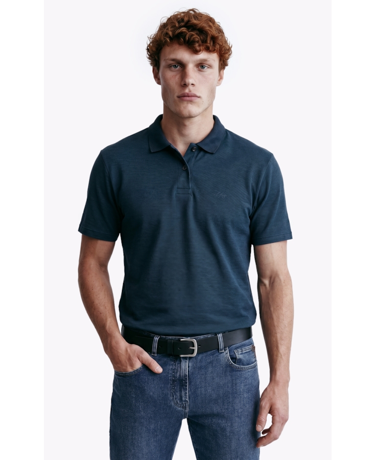 Polo Rib Fine Ellus Classic Petroleo