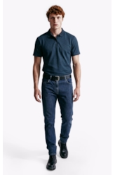 Polo Rib Fine Ellus Classic Petroleo