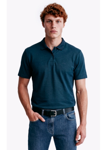 Polo Rib Fine Ellus Classic Petroleo
