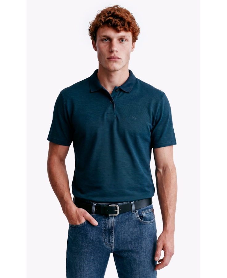 Polo Rib Fine Ellus Classic Petroleo