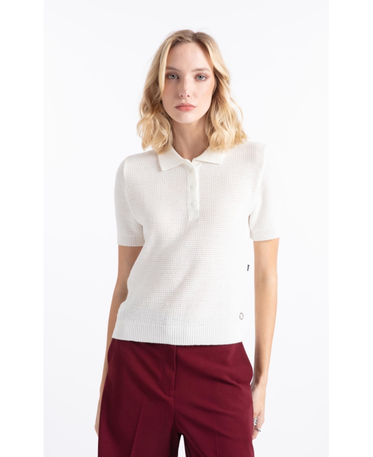Polo Tricot Basic Knit Off White