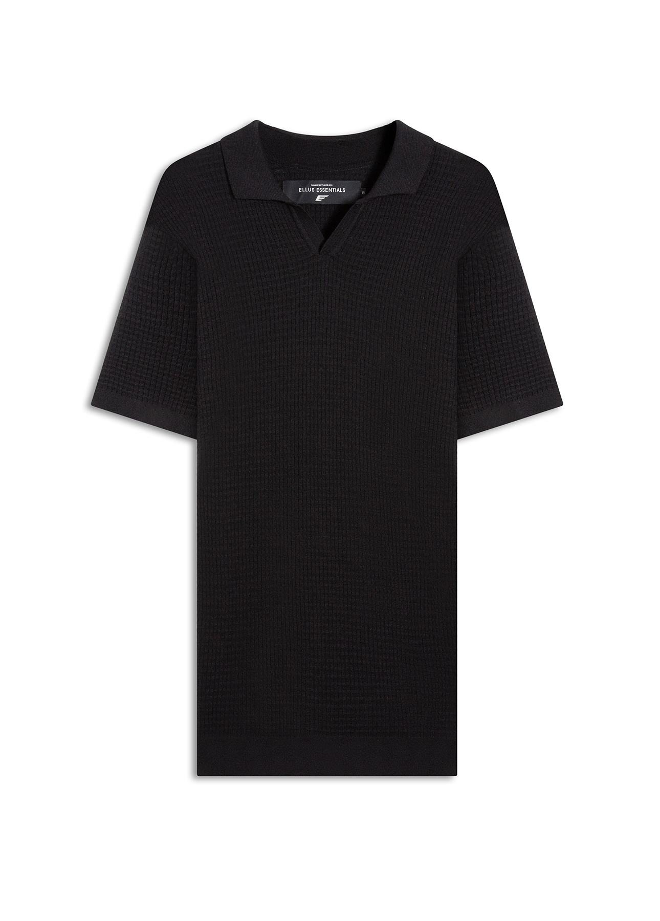 Polo Tricot Blend Waffle Preto
