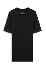 Polo Tricot Blend Waffle Preto