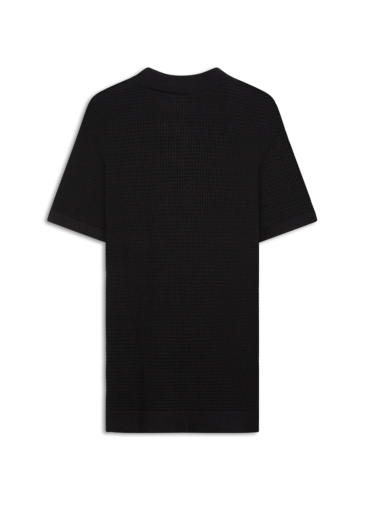 Polo Tricot Blend Waffle Preto